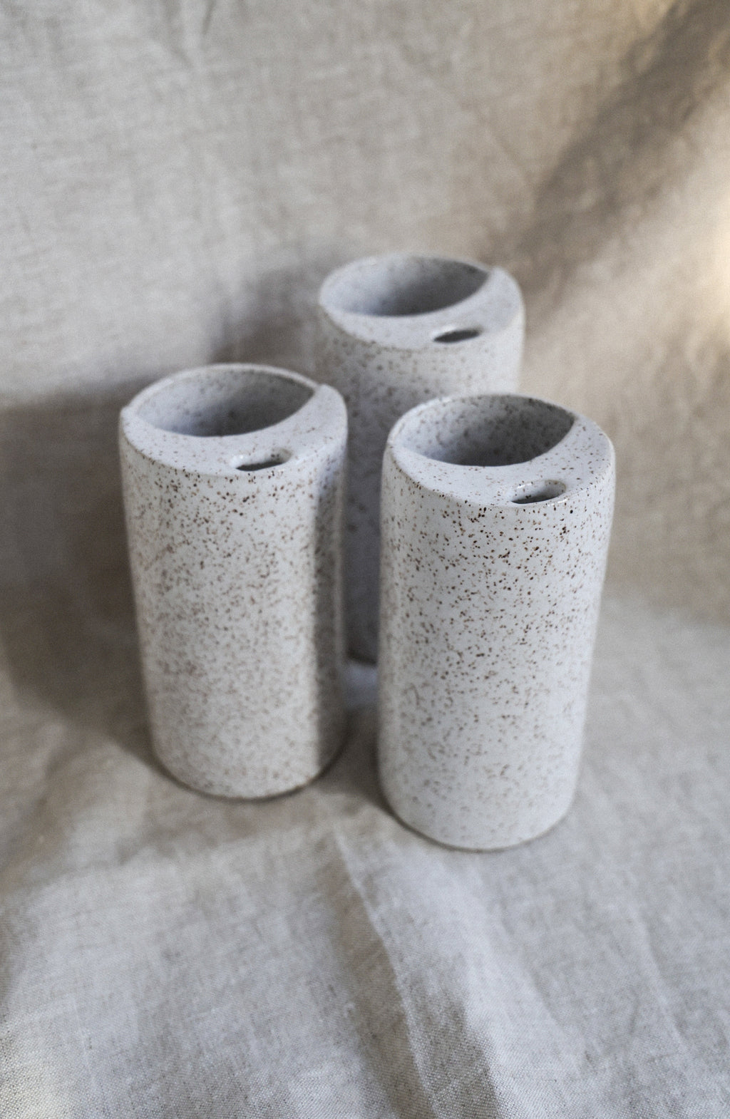 Fresh White Crescent Moon Travel mug, Mustache Saver, Minimalist Cream, Ceramic Stoneware Hand Thrown in Maine 14-16oz