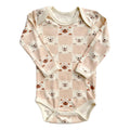 Organic Cotton Long Sleeve Bodysuit - Checkered Bear