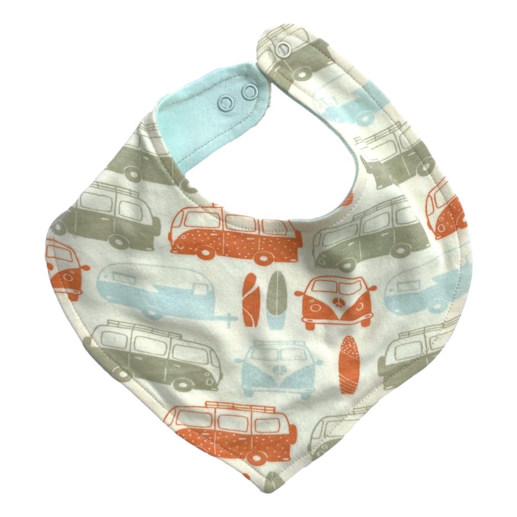 GOTS Certified Organic Cotton Bib - Vintage Busses