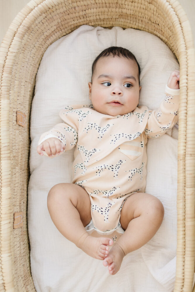 Organic Cotton Long Sleeve Bodysuit - Dalmatian