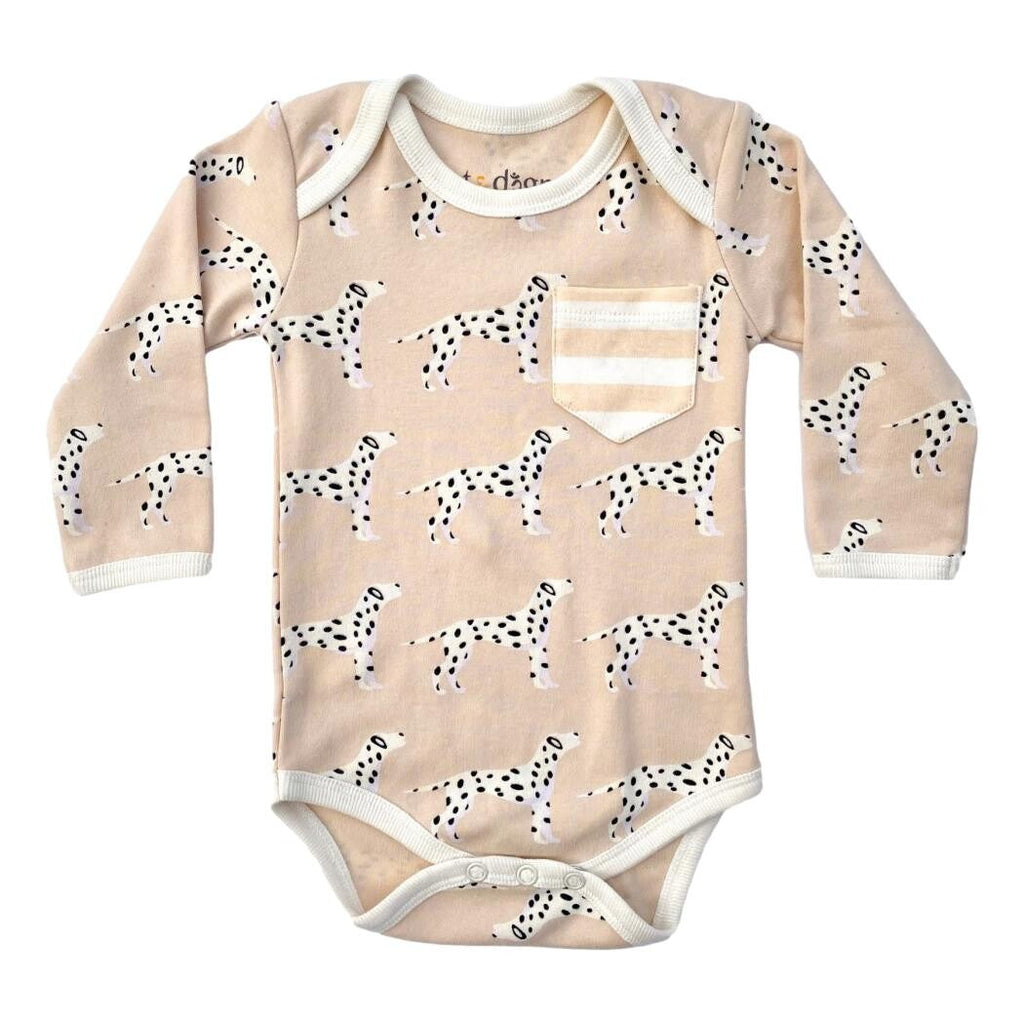 Organic Cotton Long Sleeve Bodysuit - Dalmatian