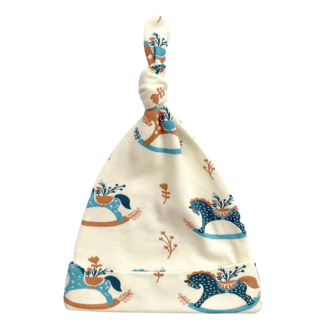 GOTS Certified Organic Cotton Hat - Rocking Horse