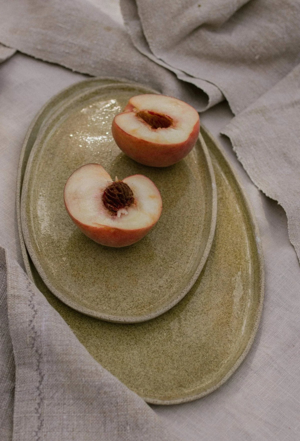 Handmade Stoneware Serving Platter "Concrete"