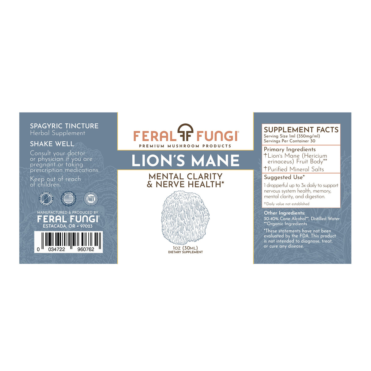 Lion's Mane (Hericium erinaceus) Spagyric Tincture