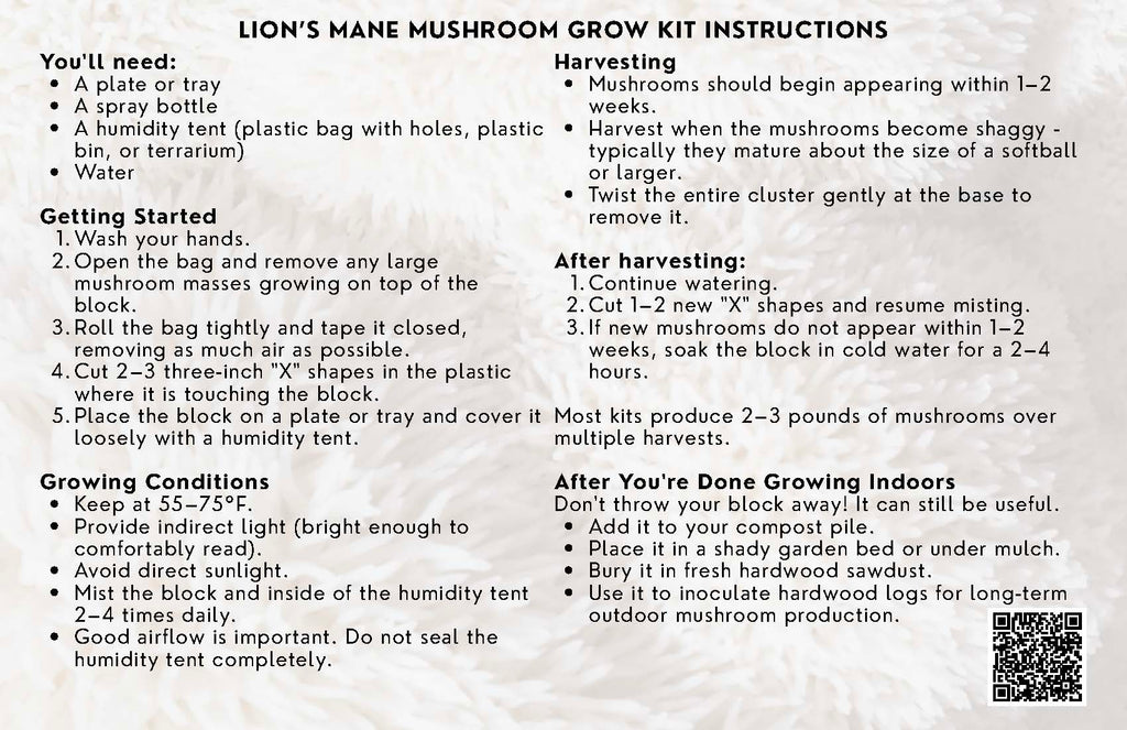 Organic Lion's Mane Mushroom Grow Kit