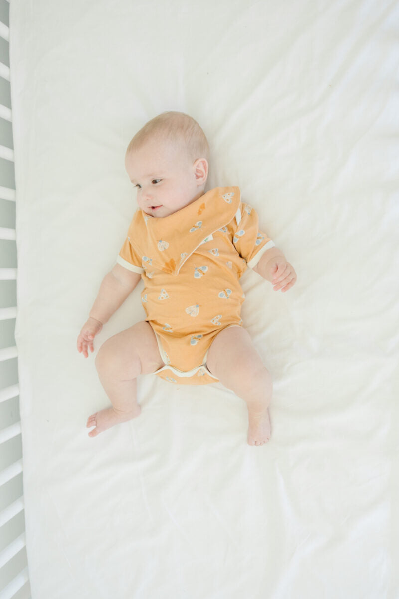 GOTS Certified Organic Cotton Short Sleeve Bodysuit - Magical Moth