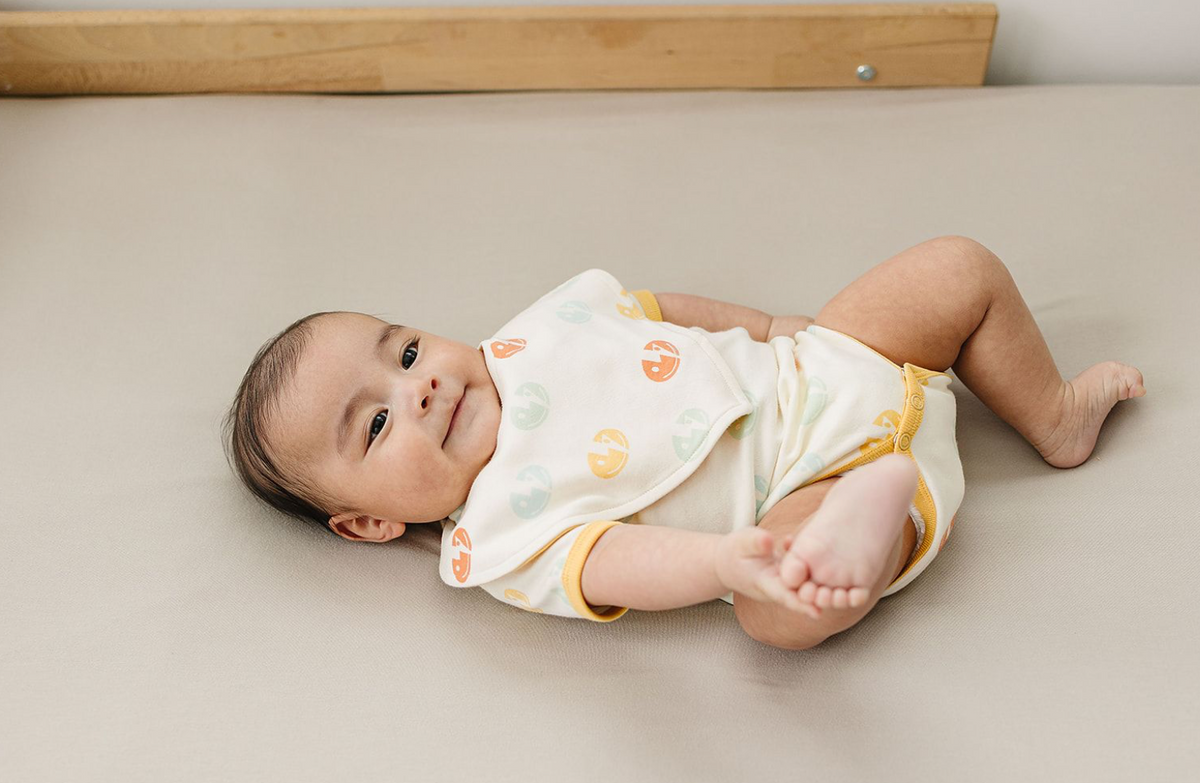 GOTS Certified Organic Cotton Bib - Smiley Bolts