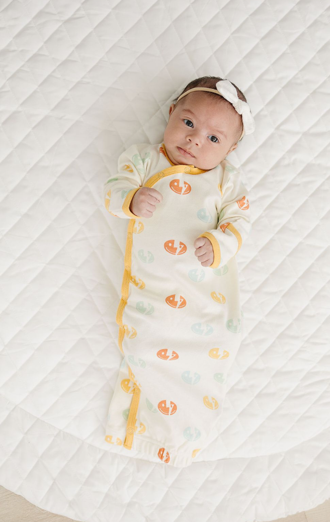 GOTS Certified Organic Cotton Gown - Smiley Bolts