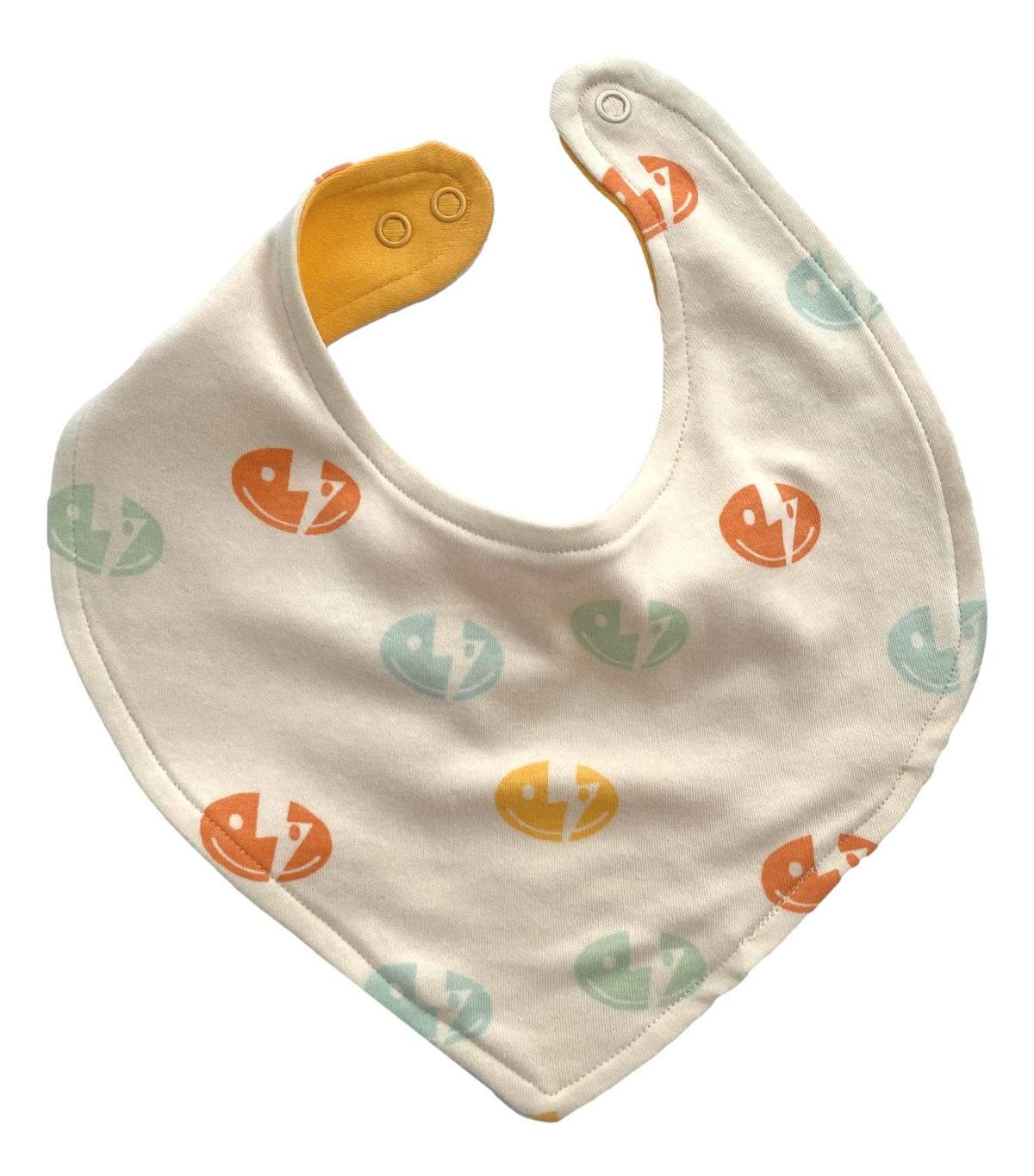 GOTS Certified Organic Cotton Bib - Smiley Bolts