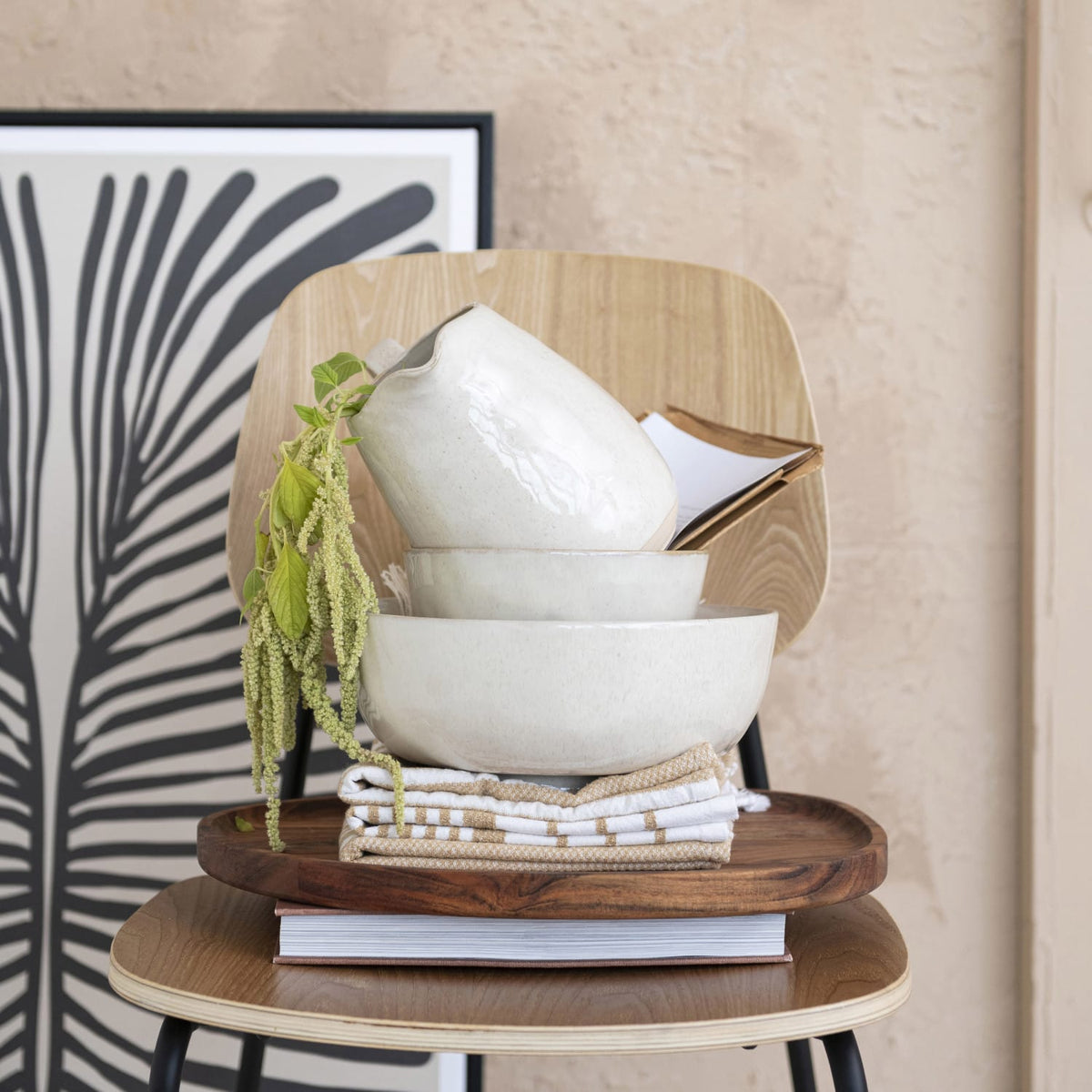 Stoneware Footed Pedestal Bowl 10" x 4.25" - Bloomingville
