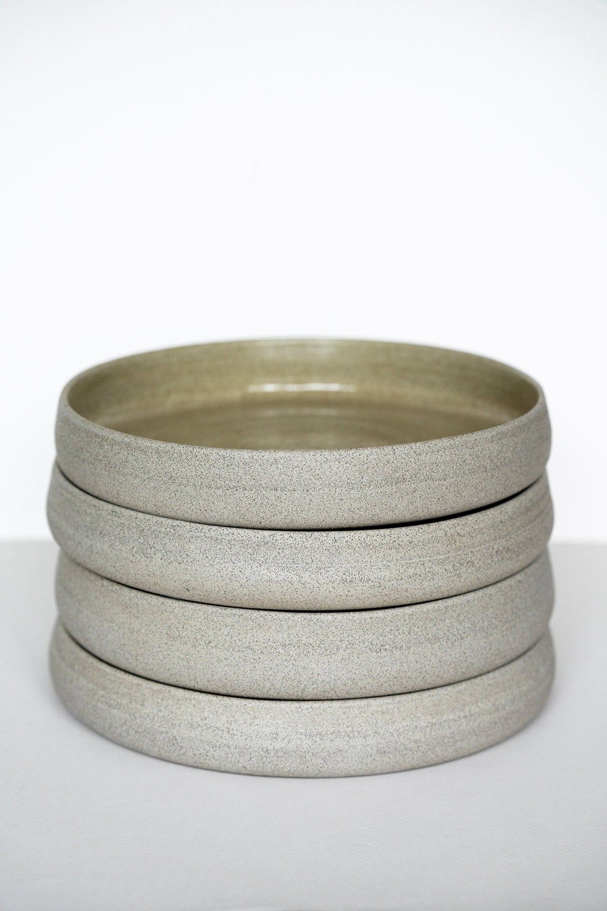 Handmade Stoneware Dinner Plates with High Sides "Concrete"