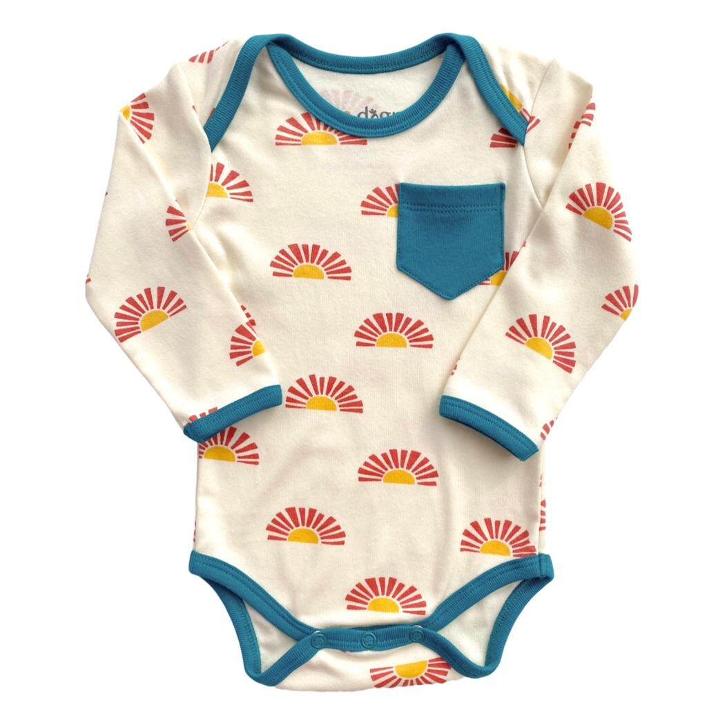 Organic Cotton Long Sleeve Bodysuit - Sunrise