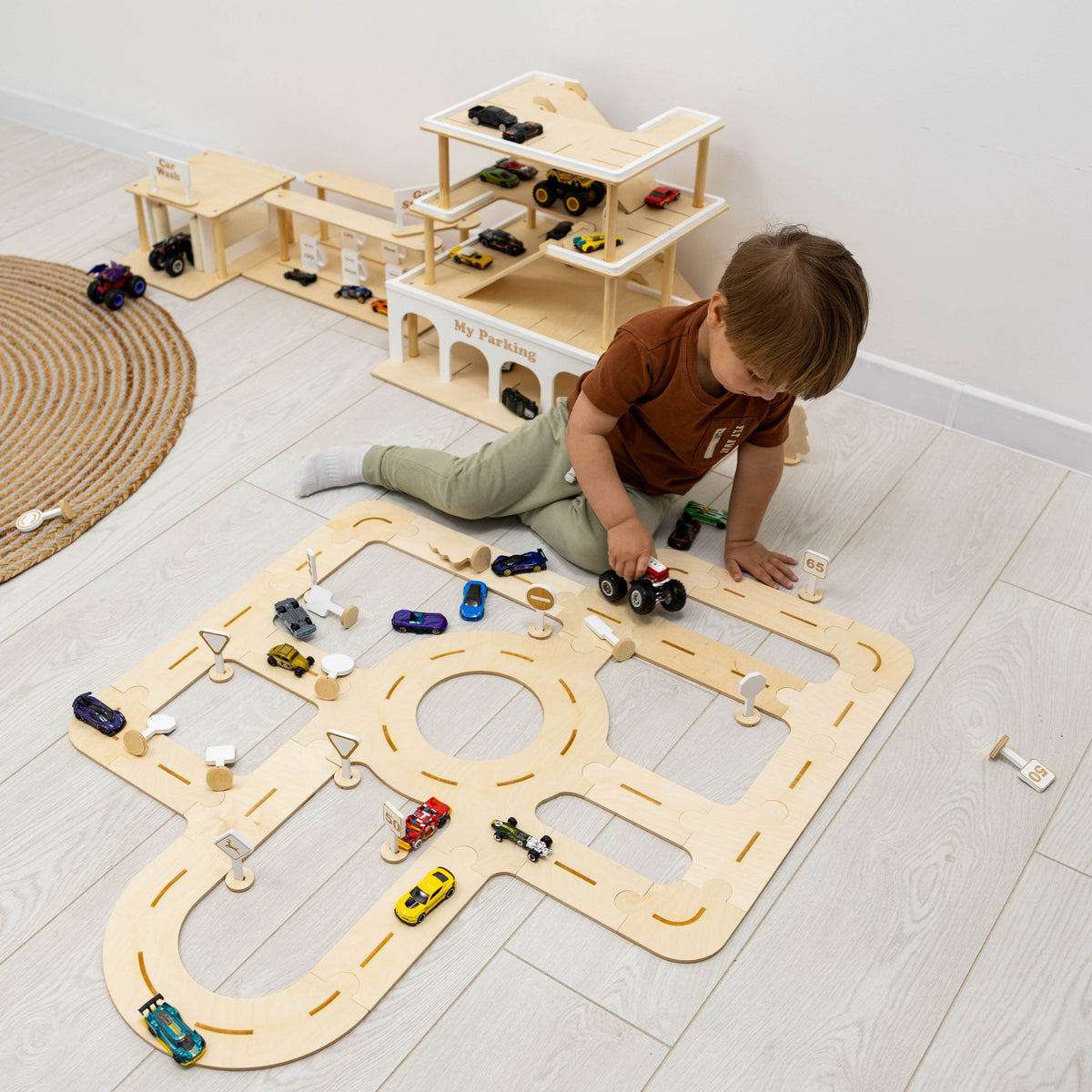 Wooden Car Track Toy