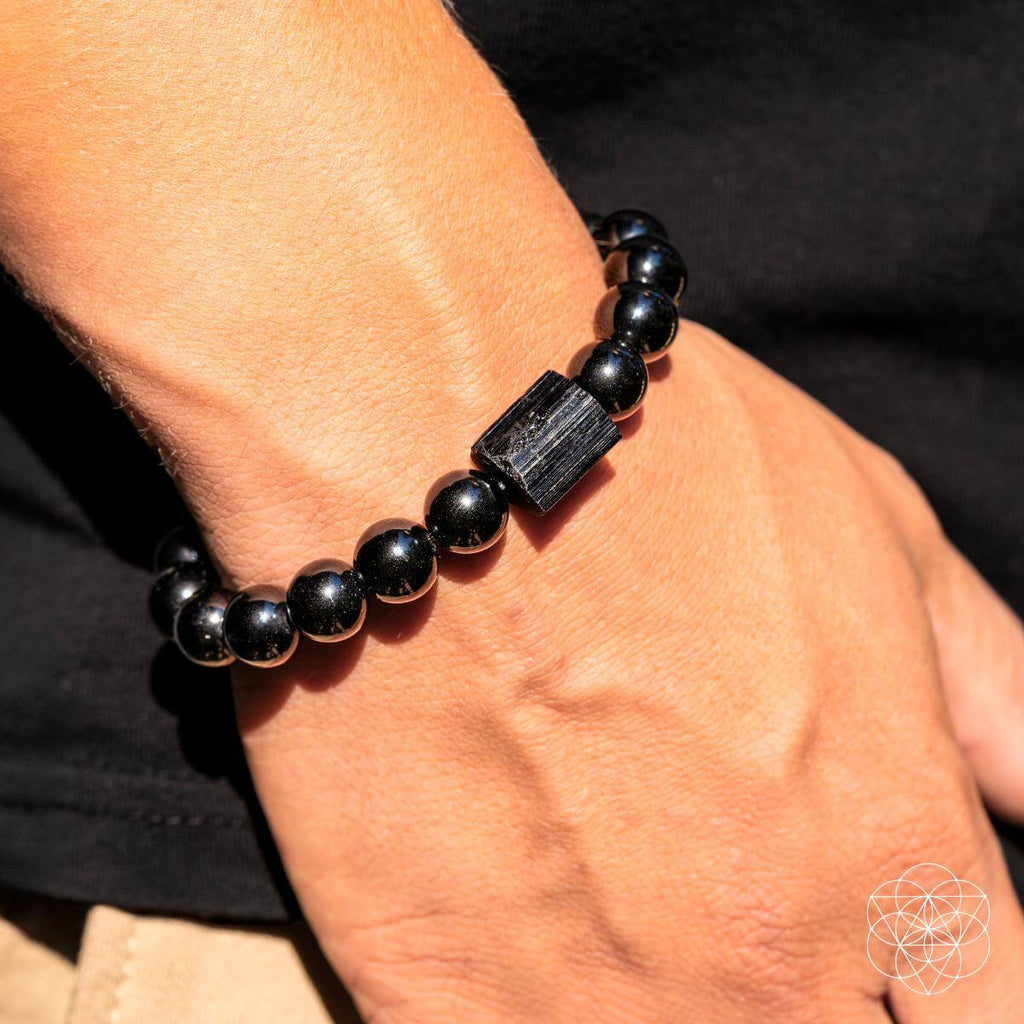 Habit Breaker - Black Obsidian & Tourmaline Bracelet