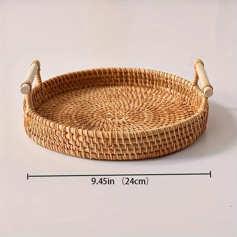 Handmade Rattan Trays - Fruit Plates, Heat-Resistant Mats