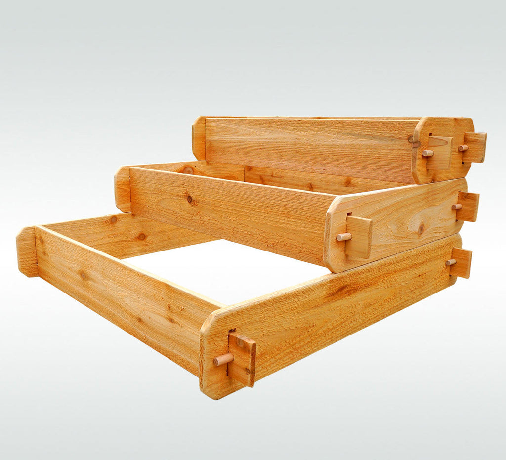Timberlane Gardens Raised Garden Bed Kit 3 Tiered Pyramid (1x3 2x3 3x3) Select Cedar Elevated Planter