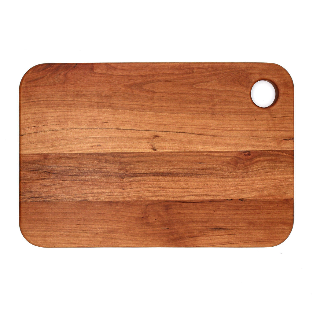 Large Wood Cutting Board With Thumb Hole and Juice Groove 18x12 Inches, Wood Cheese Board, Wooden Chopping Board, 100% Made in the USA