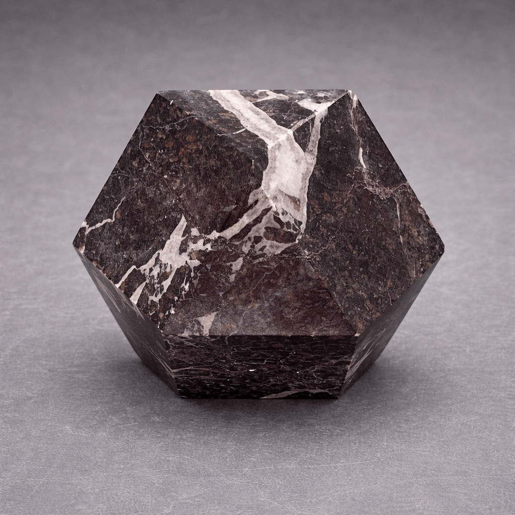 Marble Faceted Desk Paperweight ( 3 inches ) Gemstone Office Decor