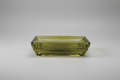 Olive Green Glass Soap Dish – Rectangular with Patterned Rim