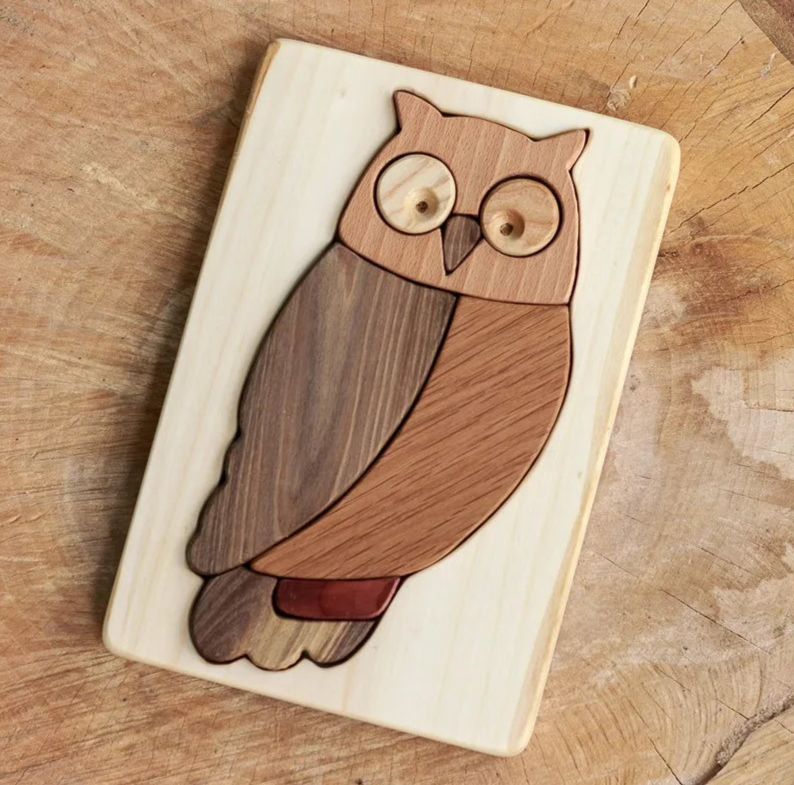 Natural Wood Owl Puzzle